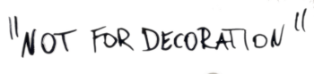 "NOT FOR DECORATION" Logo